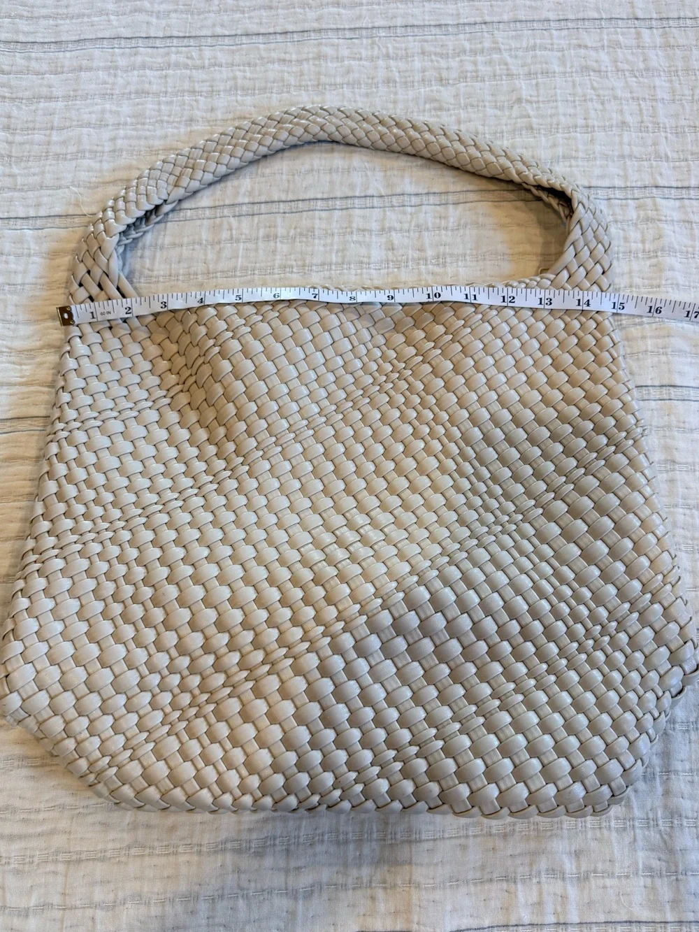 Woven Hobo Tote Bag - Cream